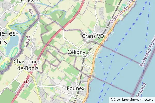 Mapa Céligny