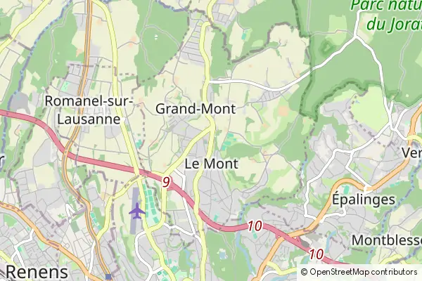 Mapa Le Mont-sur-Lausanne