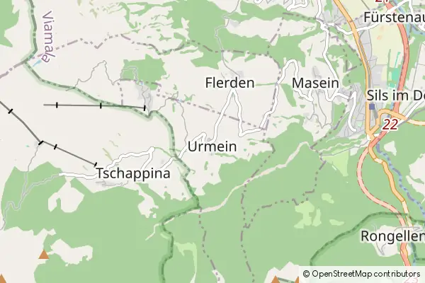 Mapa Urmein