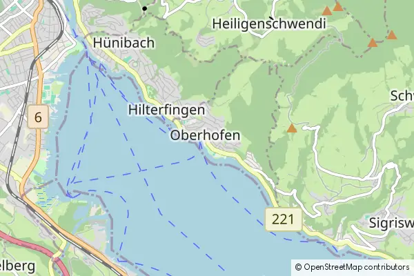 Mapa Oberhofen am Thunersee