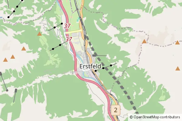 Mapa Erstfeld