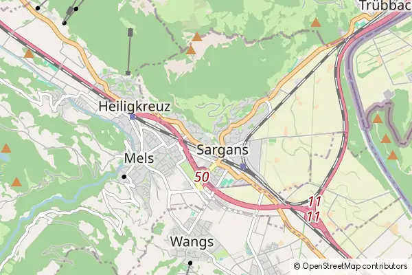 Mapa Sargans