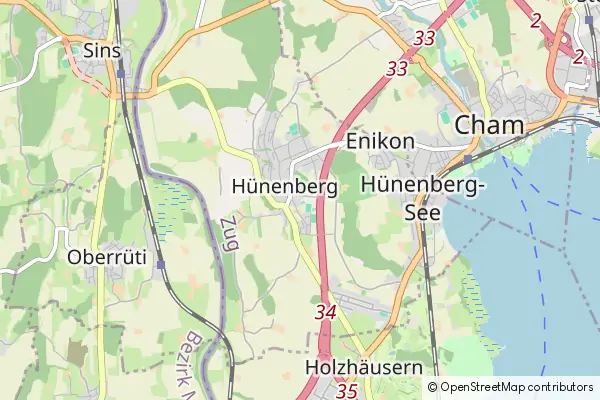 Mapa Hünenberg