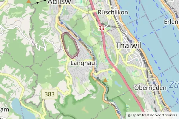 Mapa Langnau am Albis