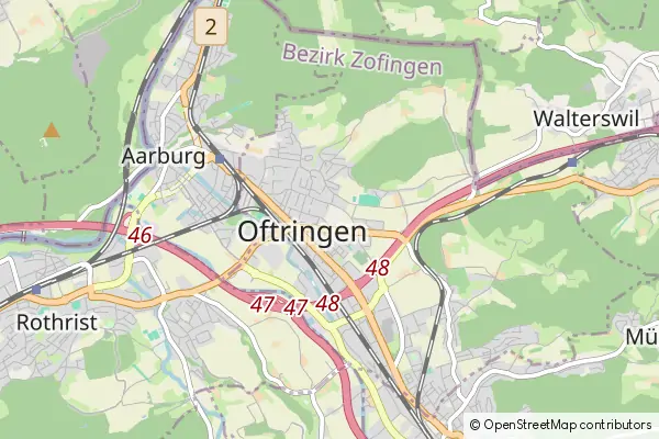 Mapa Oftringen