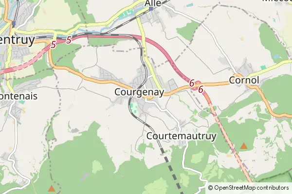 Mapa Courgenay