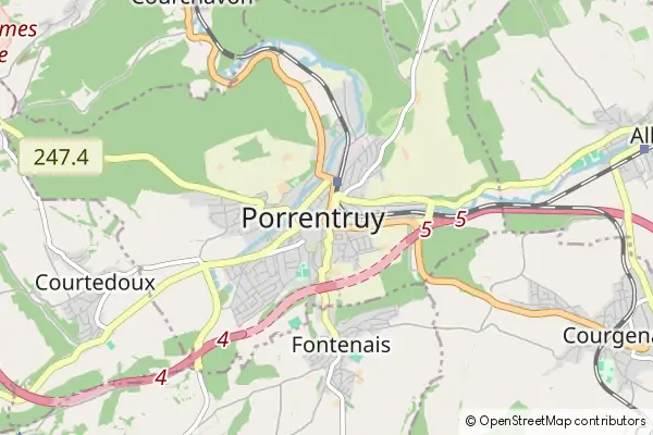 Mapa Porrentruy