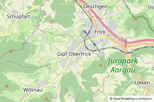 Mapa Gipf-Oberfrick