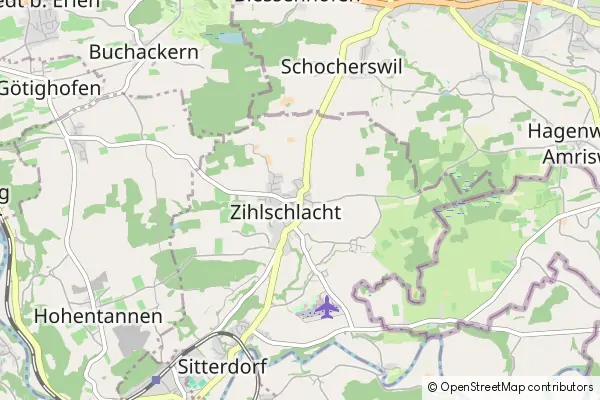 Mapa Zihlschlacht-Sitterdorf