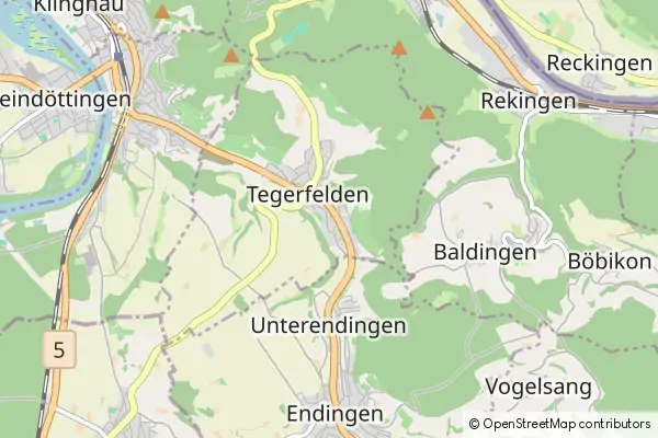 Mapa Tegerfelden