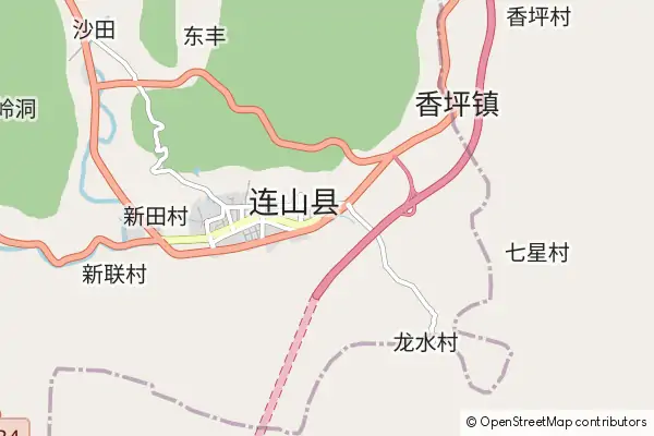 Mapa Lianshan County