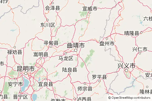 Mapa Qujing