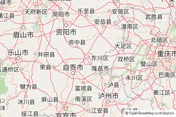 Mapa Neijiang