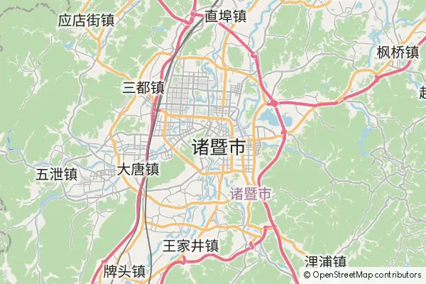 Mapa Zhuji