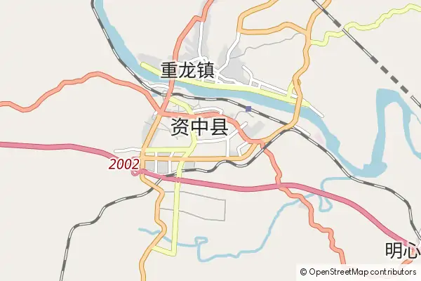 Mapa Zizhong County