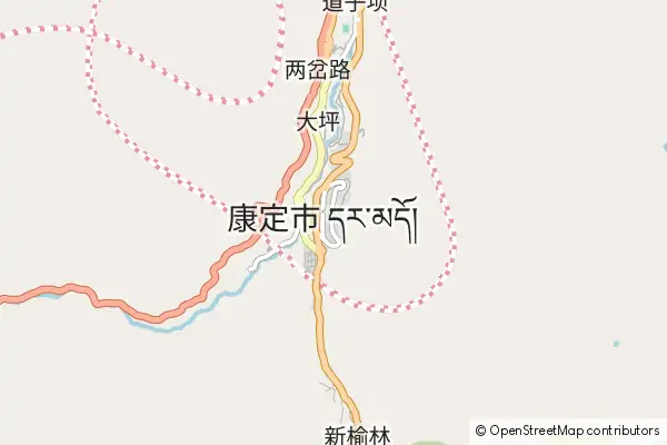 Mapa Kangding County