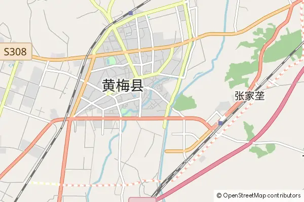 Mapa Huangmei County