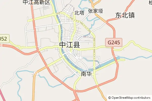 Mapa Zhongjiang County