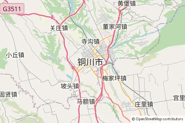 Mapa Tongchuan