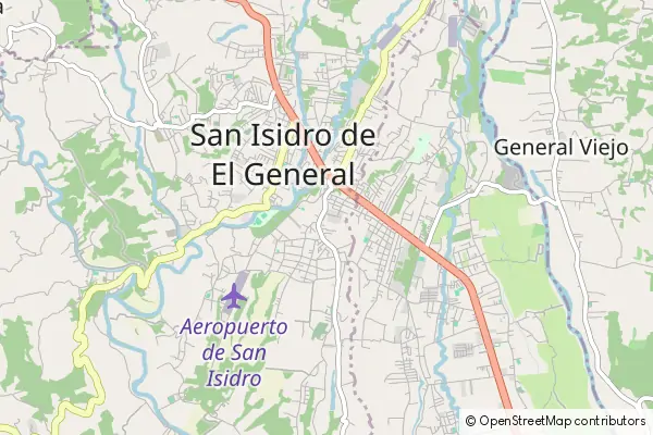 Mapa San Isidro del General District