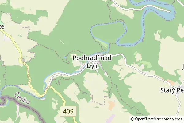 Mapa Podhradí nad Dyjí