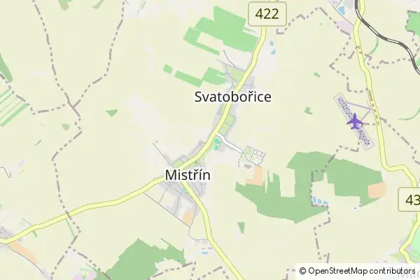 Mapa Svatoborice-Mistrin