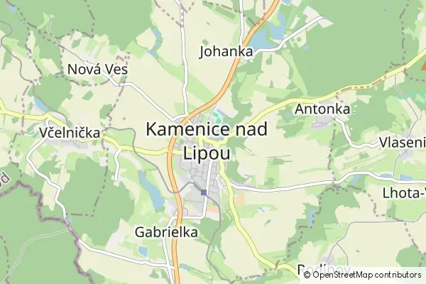 Mapa Kamenice nad Lipou