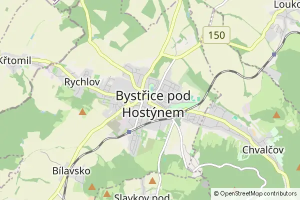 Mapa Bystřice pod Hostýnem