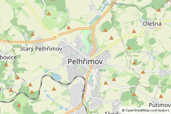 Mapa Pelhřimov