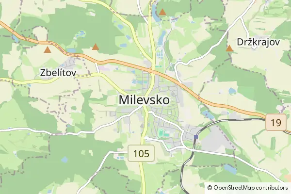 Mapa Milevsko