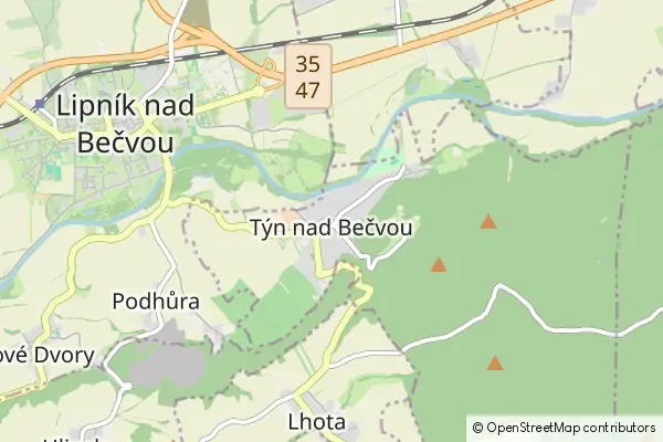 Mapa Týn nad Bečvou