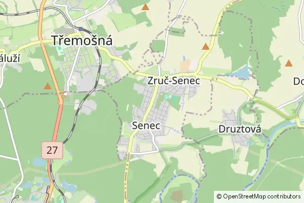 Mapa Zruc-Senec