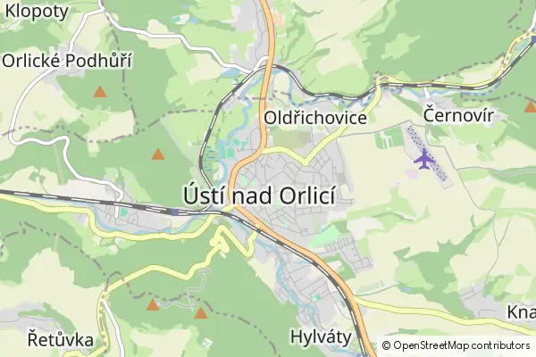 Mapa Uście nad Orlicą