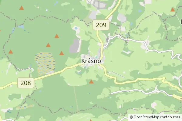 Mapa Krásno