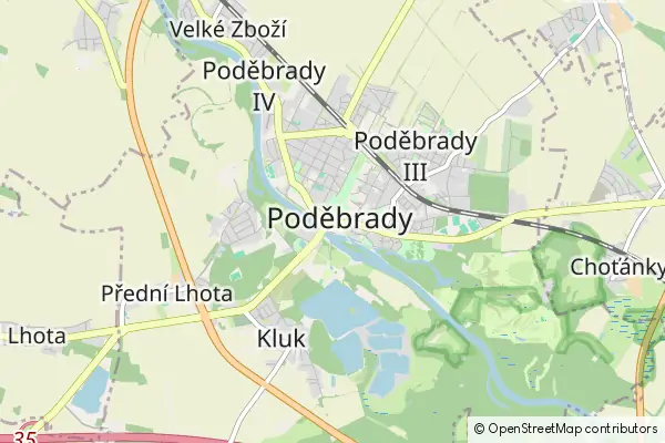 Mapa Podiebrady