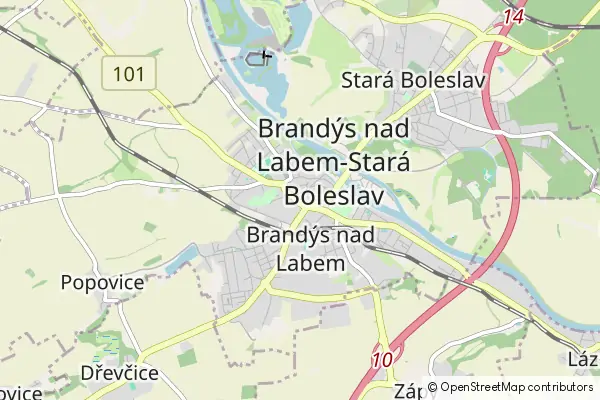 Mapa Brandýs nad Labem-Stará Boleslav