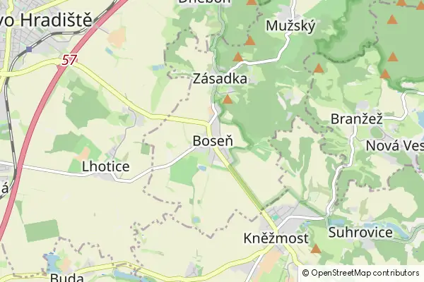 Mapa Boseň