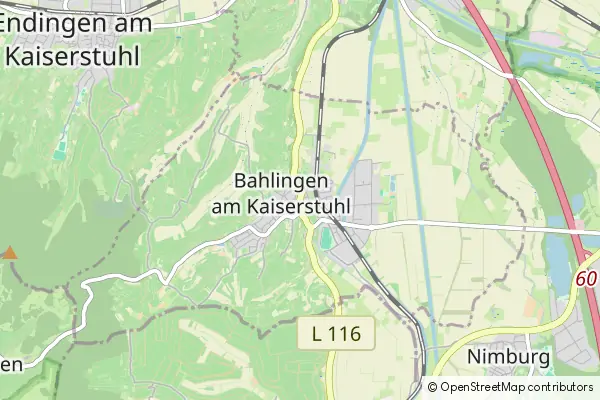 Mapa Bahlingen am Kaiserstuhl