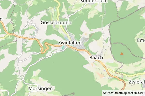 Mapa Zwiefalten