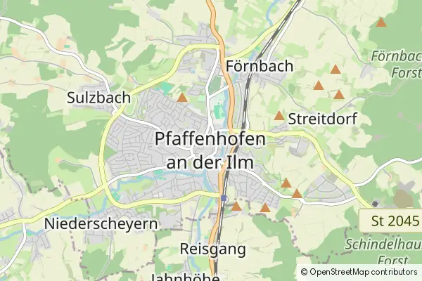 Mapa Pfaffenhofen an der Ilm