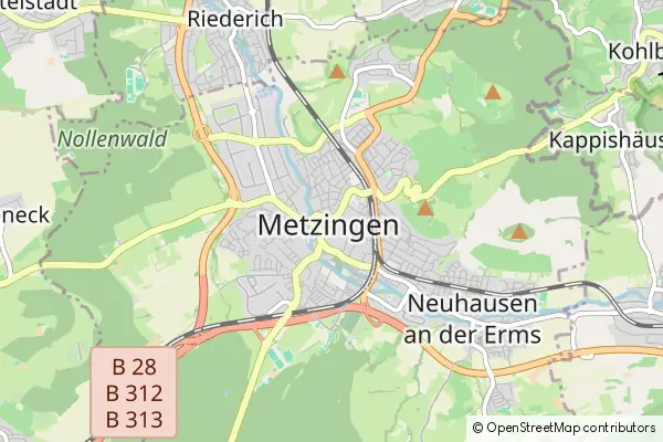 Mapa Metzingen