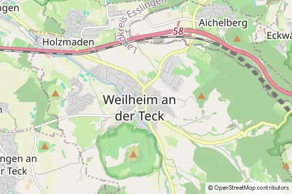 Mapa Weilheim an der Teck