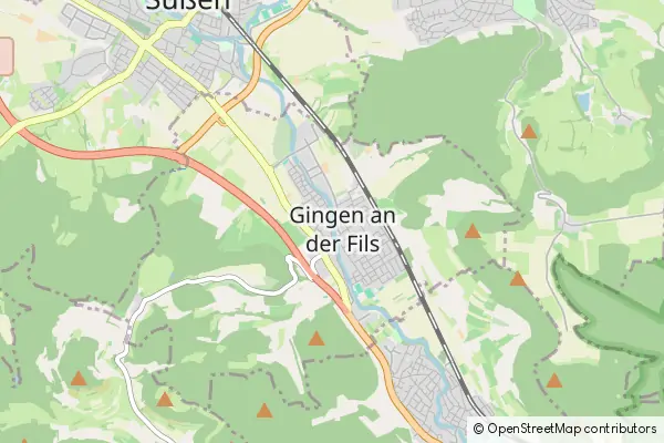 Mapa Gingen an der Fils