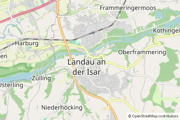 Mapa Landau an der Isar