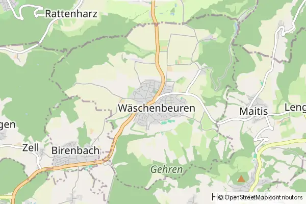 Mapa Wäschenbeuren