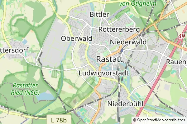 Mapa Rastatt