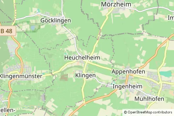 Mapa Heuchelheim-Klingen