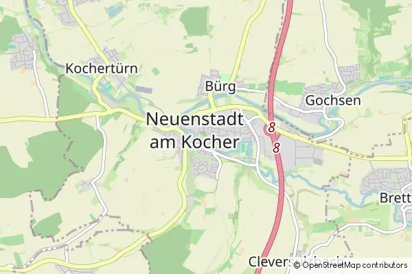 Mapa Neuenstadt am Kocher