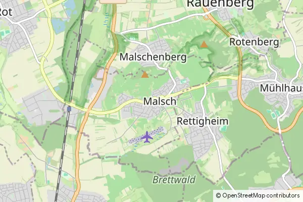 Mapa Malsch bei Wiesloch