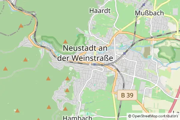 Mapa Neustadt an der Weinstrasse